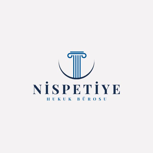 Nispetiye Hukuk Bürosu logo featuring stylized scales of justice in blue and gold, modern and professional design, set against a clean white background, conveys trust and expertise, includes the text Nispetiye Hukuk Bürosu